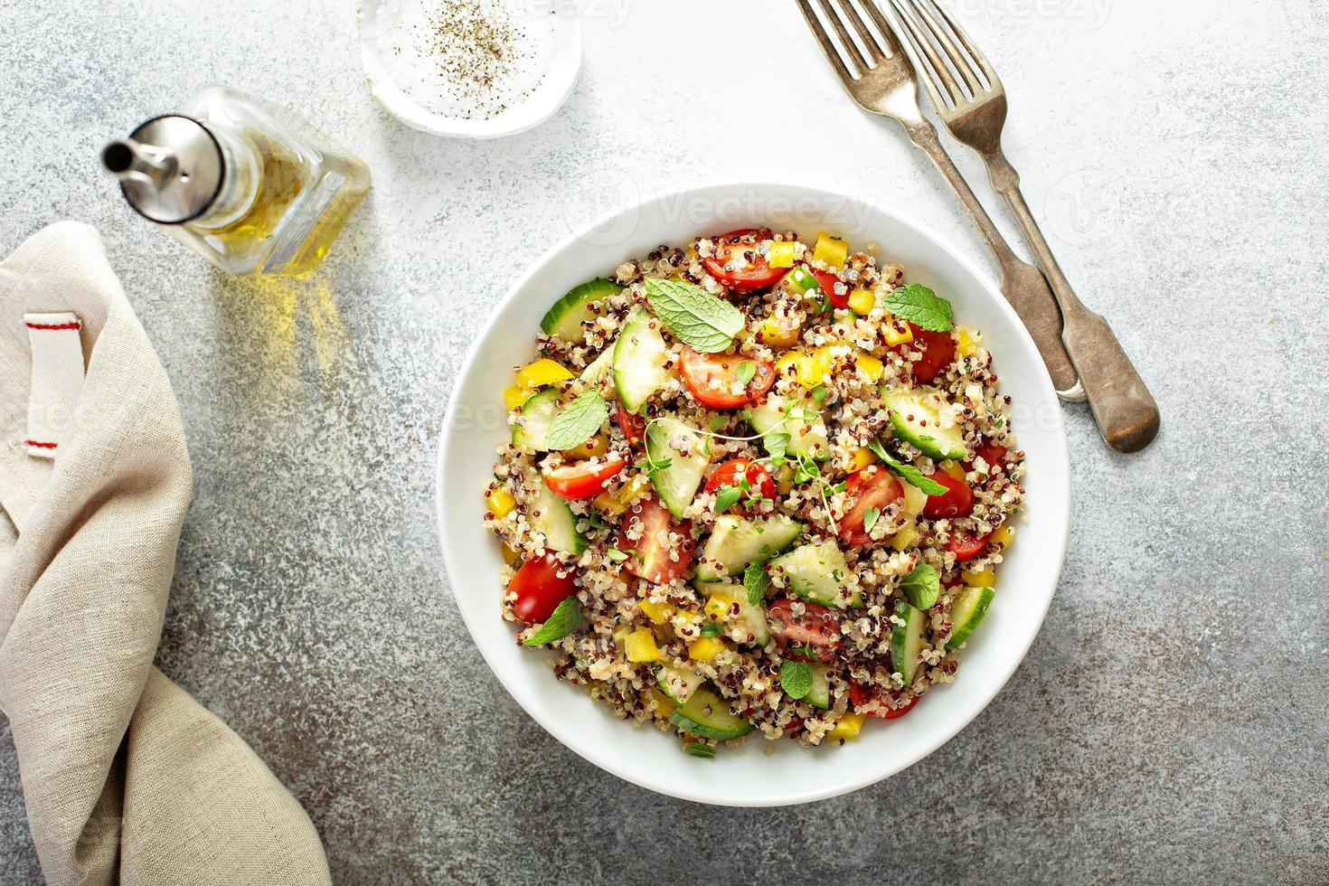 Fresh quinoa tabbouleh salad photo