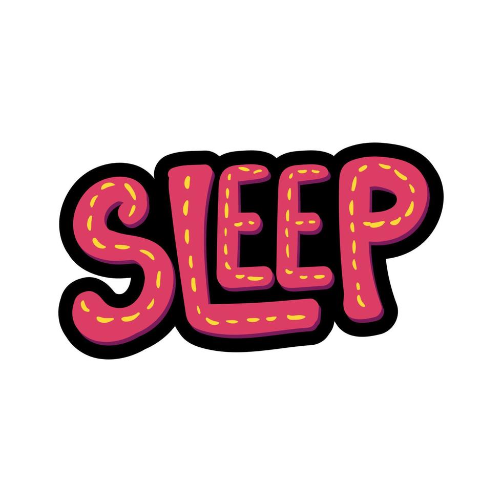 Sleep lettering stitched frame illustration vector