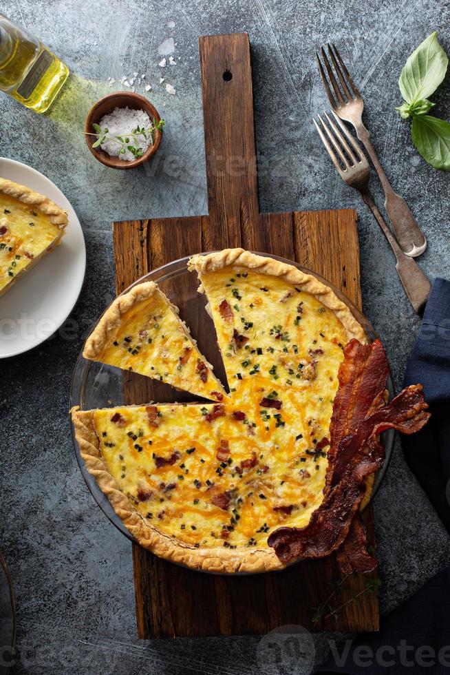Bacon and potato quiche photo