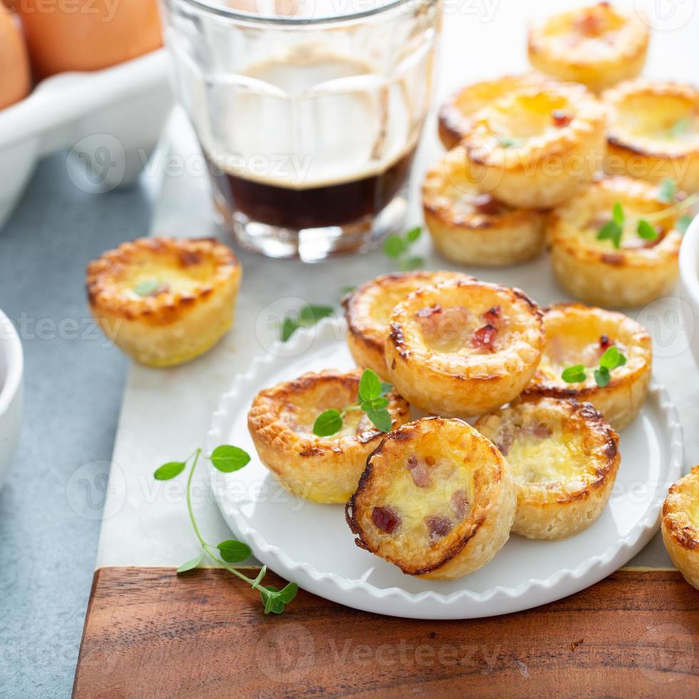 Mini ham and cheese quiches photo
