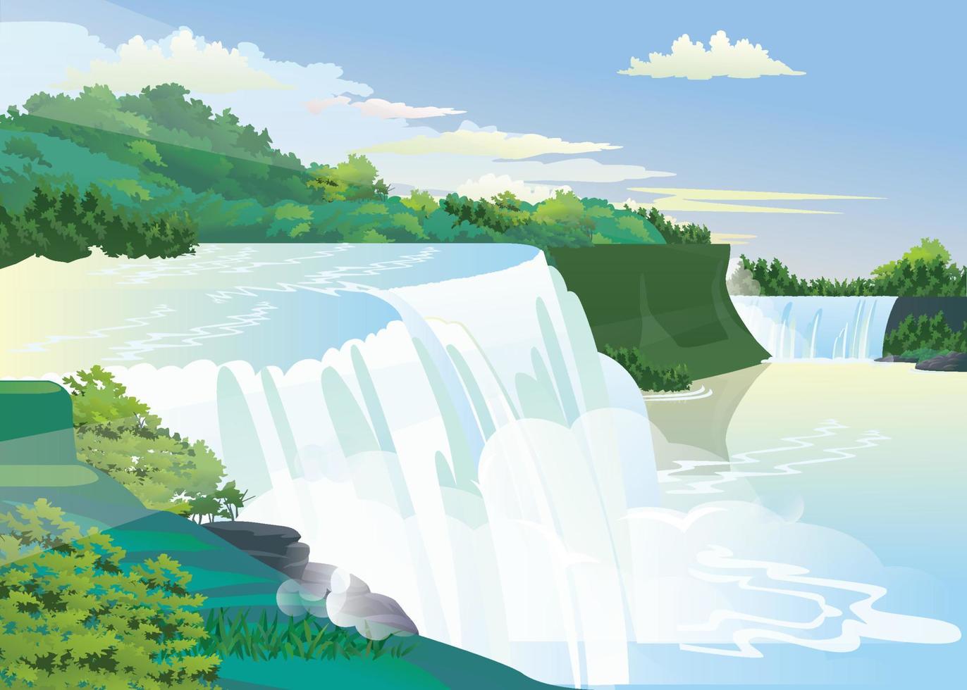 Welcome to Canada with waterfall vector
