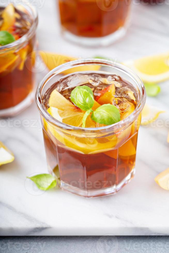 Peach and lemon ice tea photo
