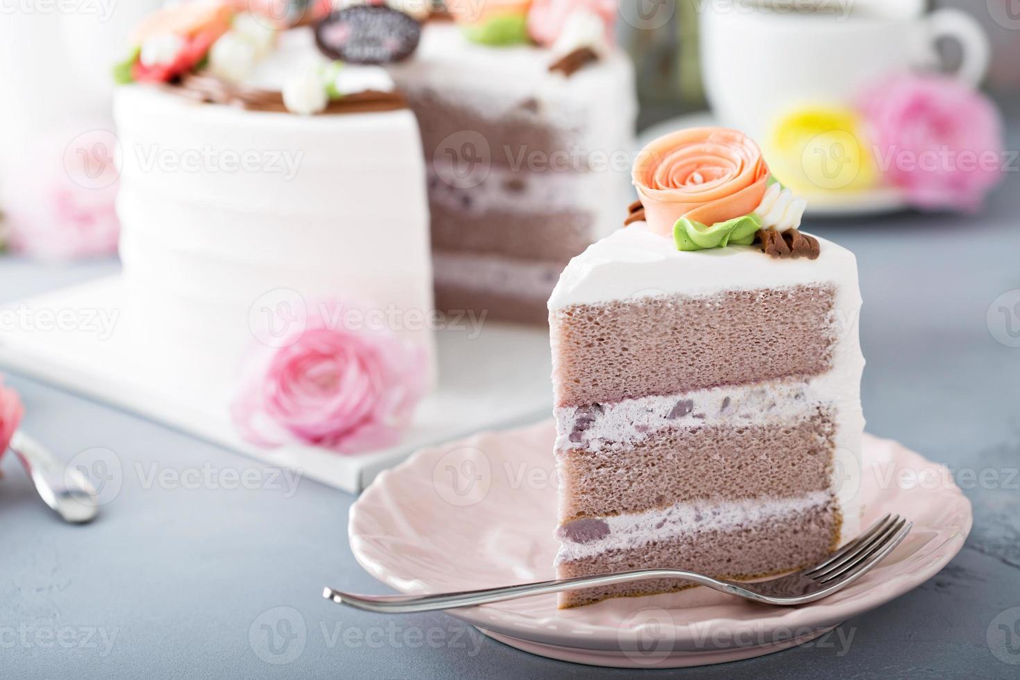 Mothers day cake with flowers photo
