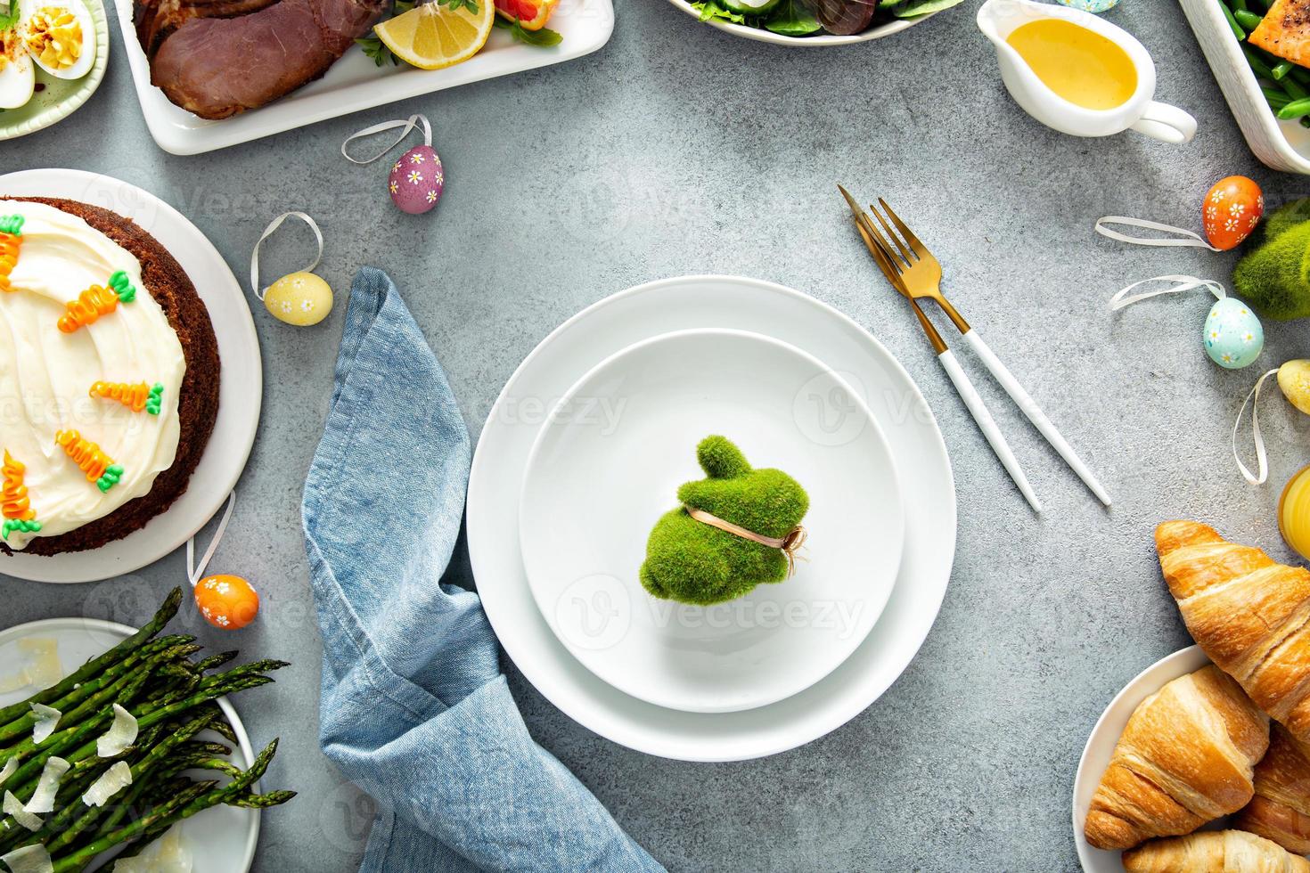 Big Easter brunch with ham photo