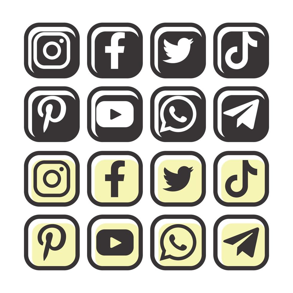 social media button vector