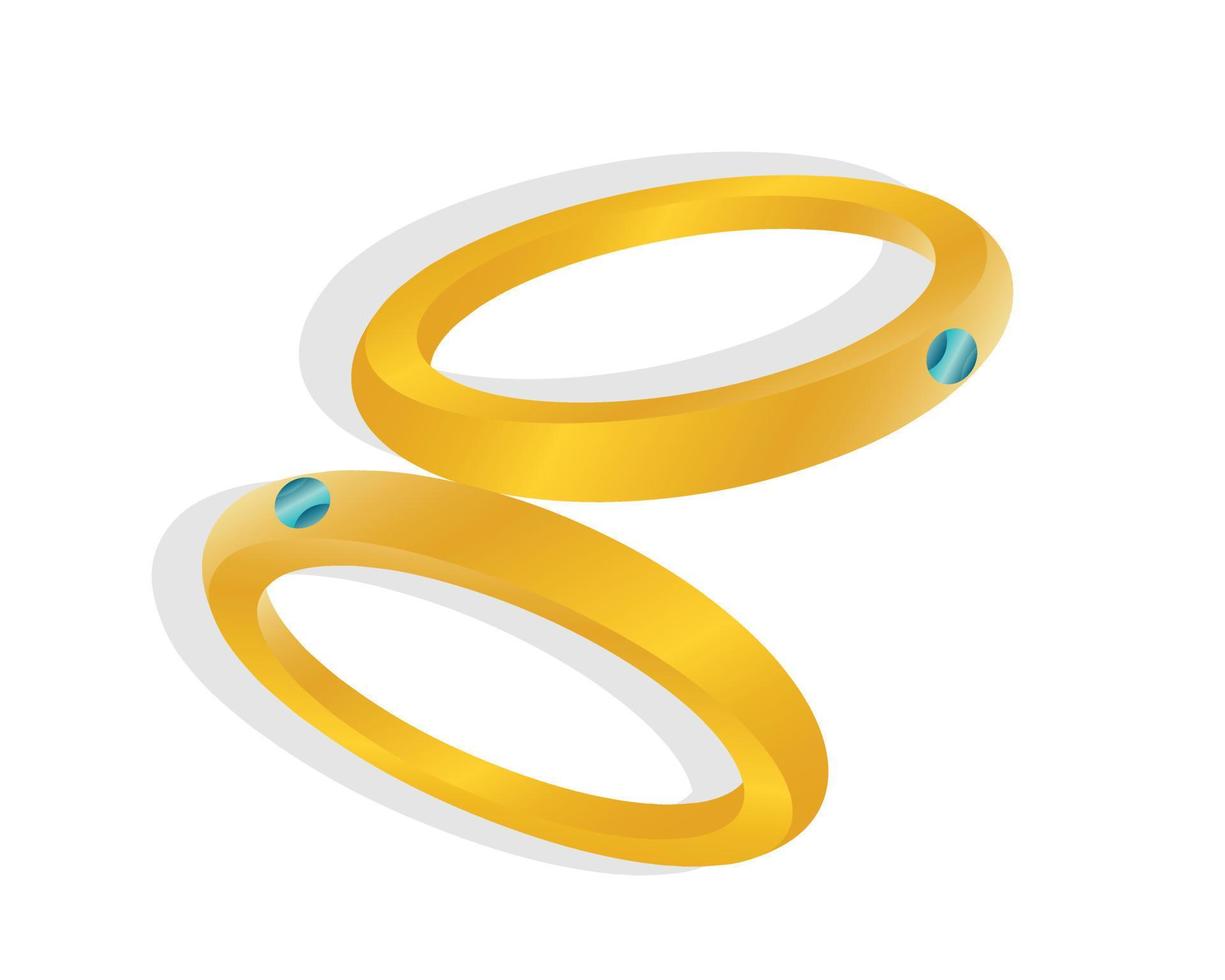 golden wedding ring vector