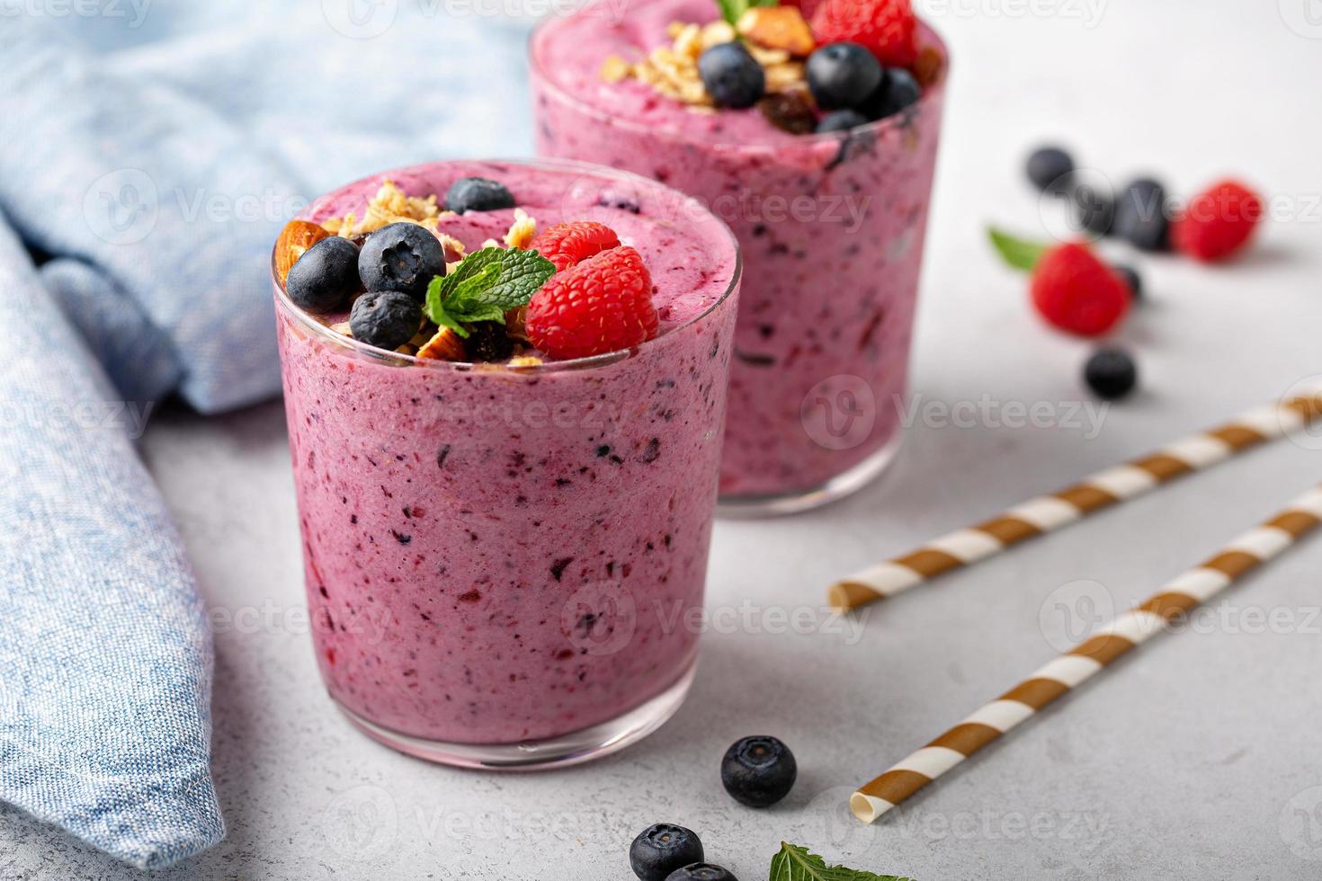 Fresh mixed berry smoothie photo