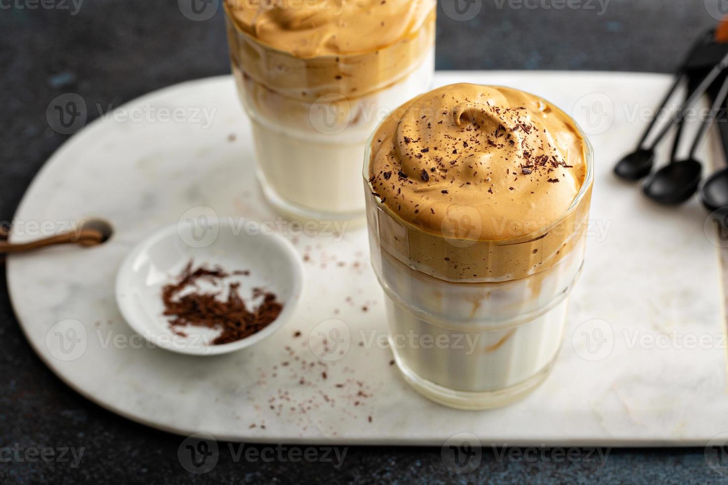 Dalgona coffee or whipped instant coffee 16118677 stock photo at vecteezy