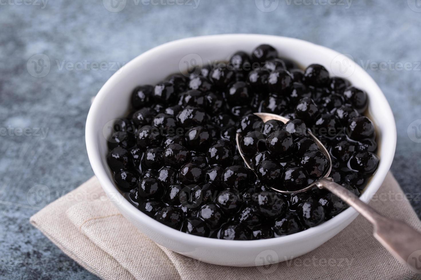 Tapioca pearls for bubble tea photo