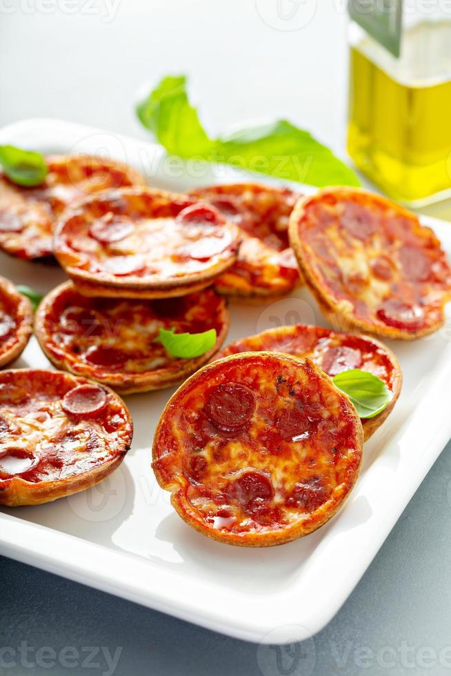 Mini pepperoni pizzas photo