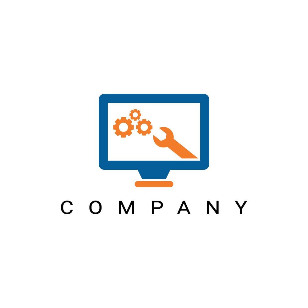 Computer Repair logo, PC Repair Logo Template vector