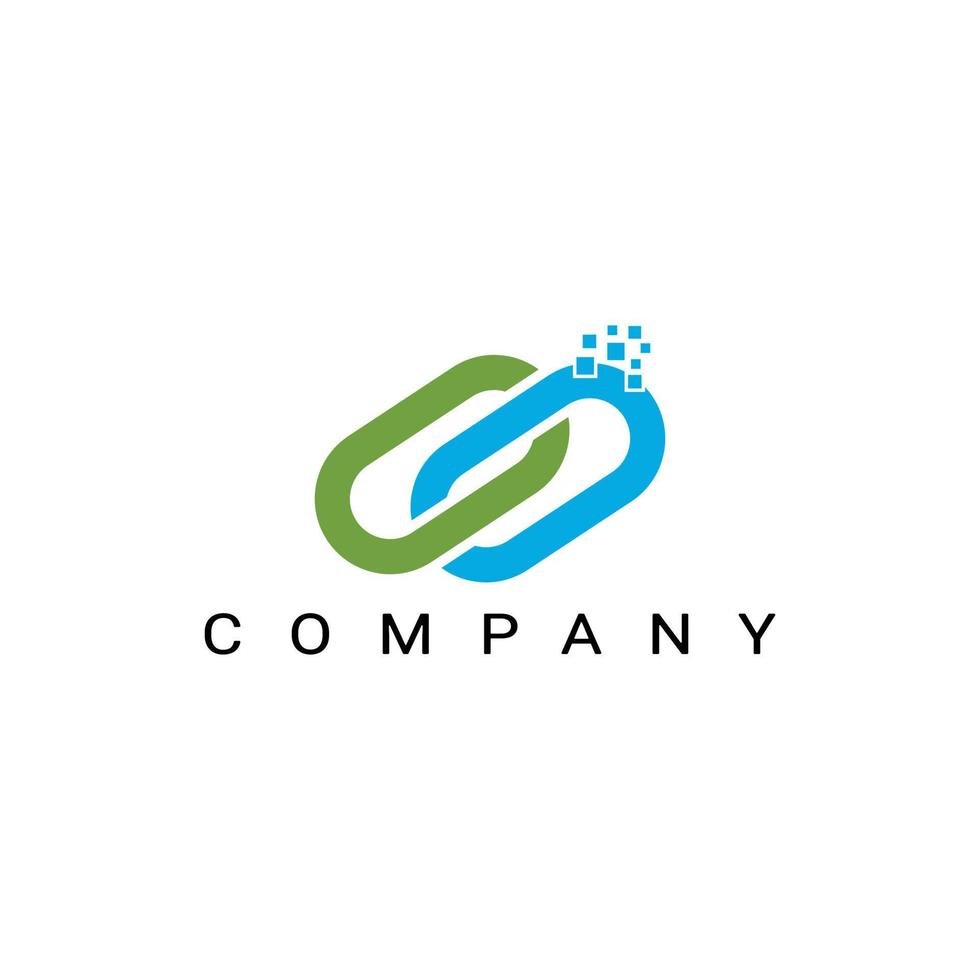 Data Link logo, chain link logo template vector