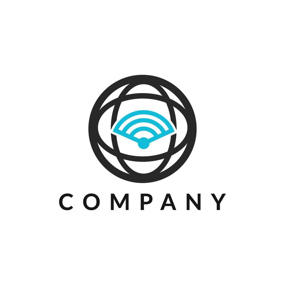World wireless logo, wireless signal, internet logo, Wireless connection logo template vector