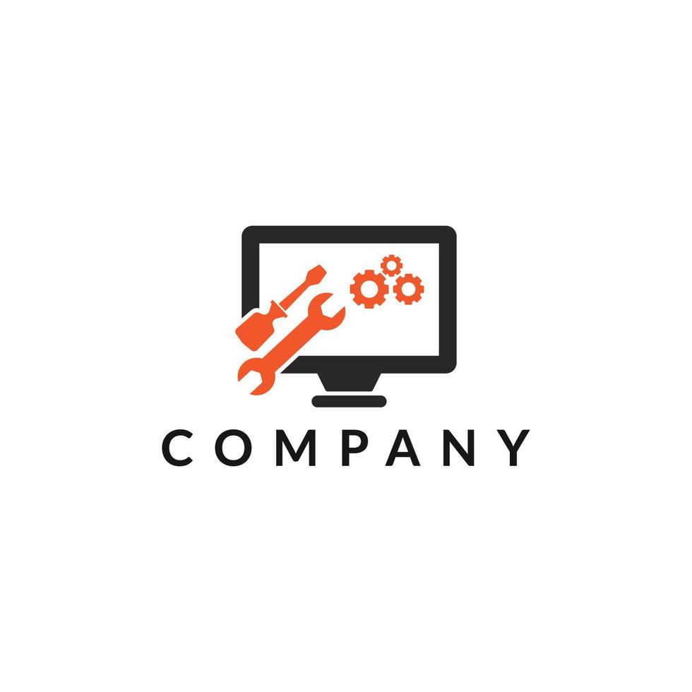 Desktop Repair logo, Computer Tech, Computer repair, Computer services, PC Logo vector