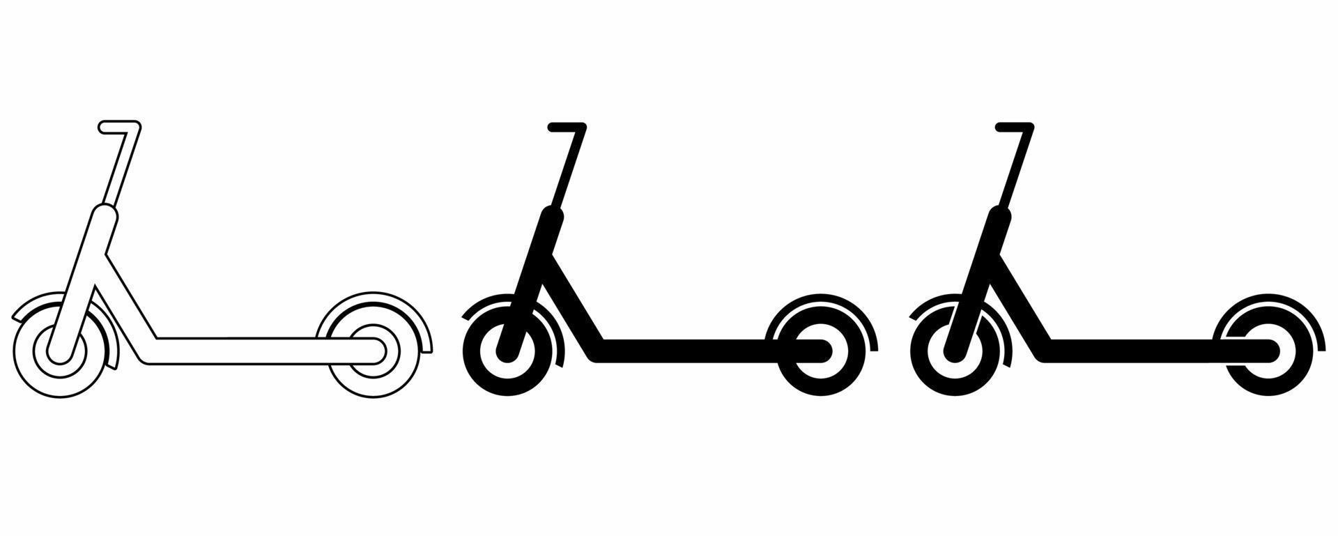 Electric scooter icon set isolated on white background vector