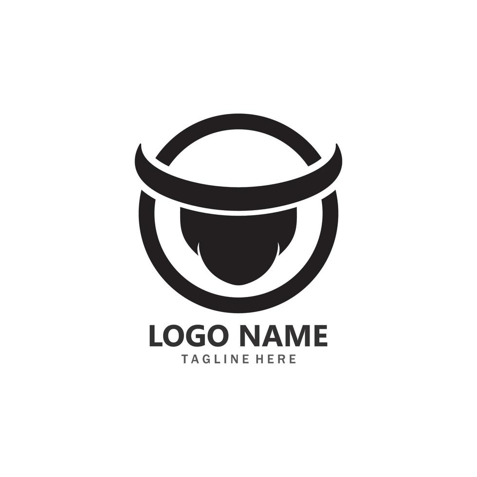 Bull head logo vector icon illustration