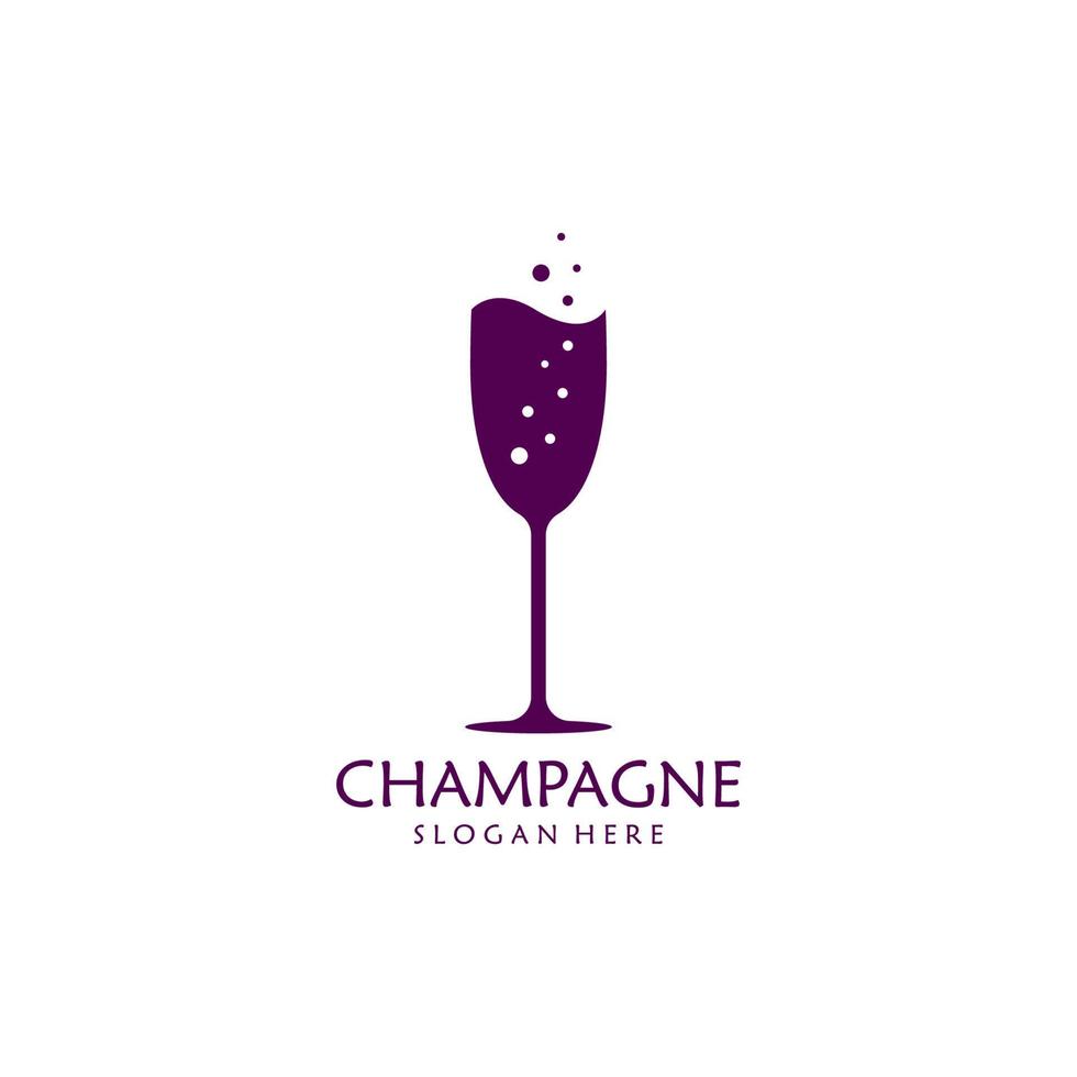 Champagne logo vector icon illustration