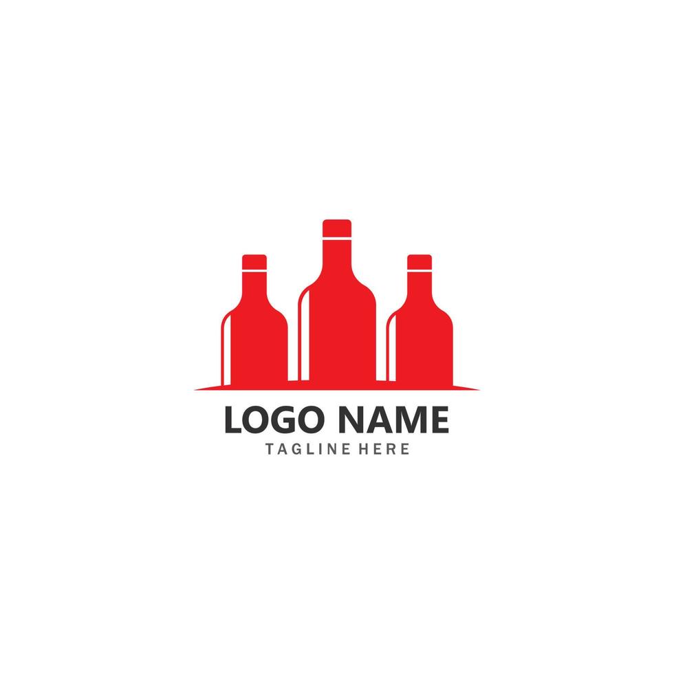 set of Bottle logo template vector icon illustration