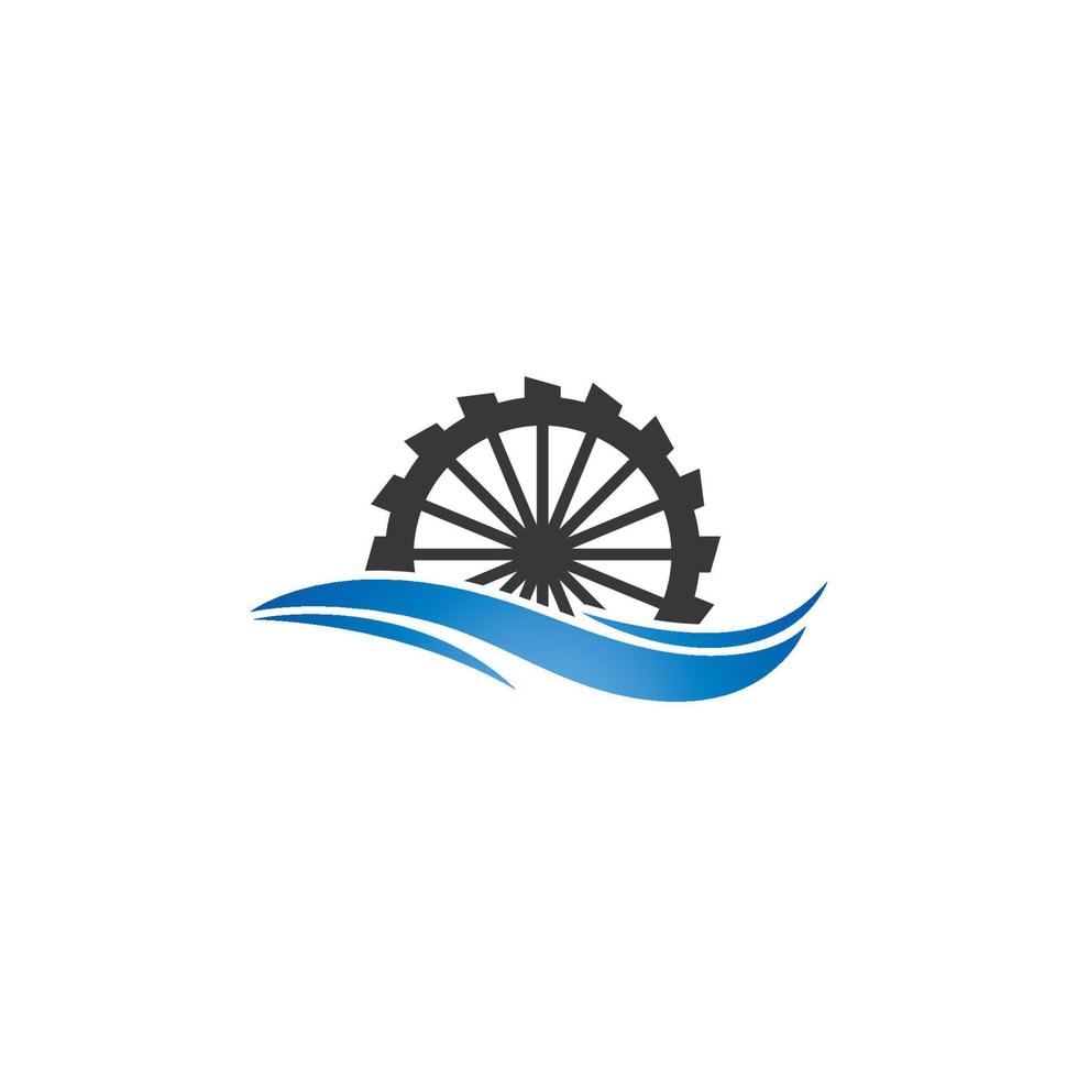 Water mill logo vector icon concept illustration