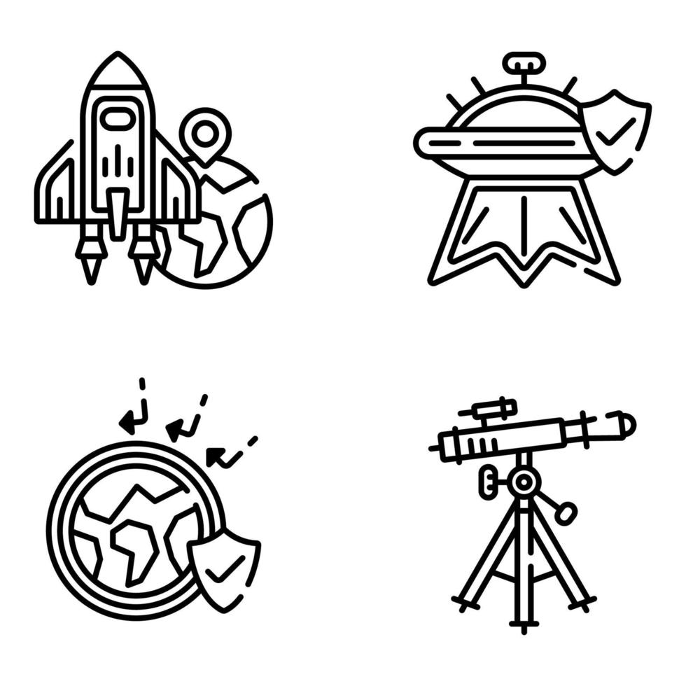 Space and Astronomy Linear Icons vector