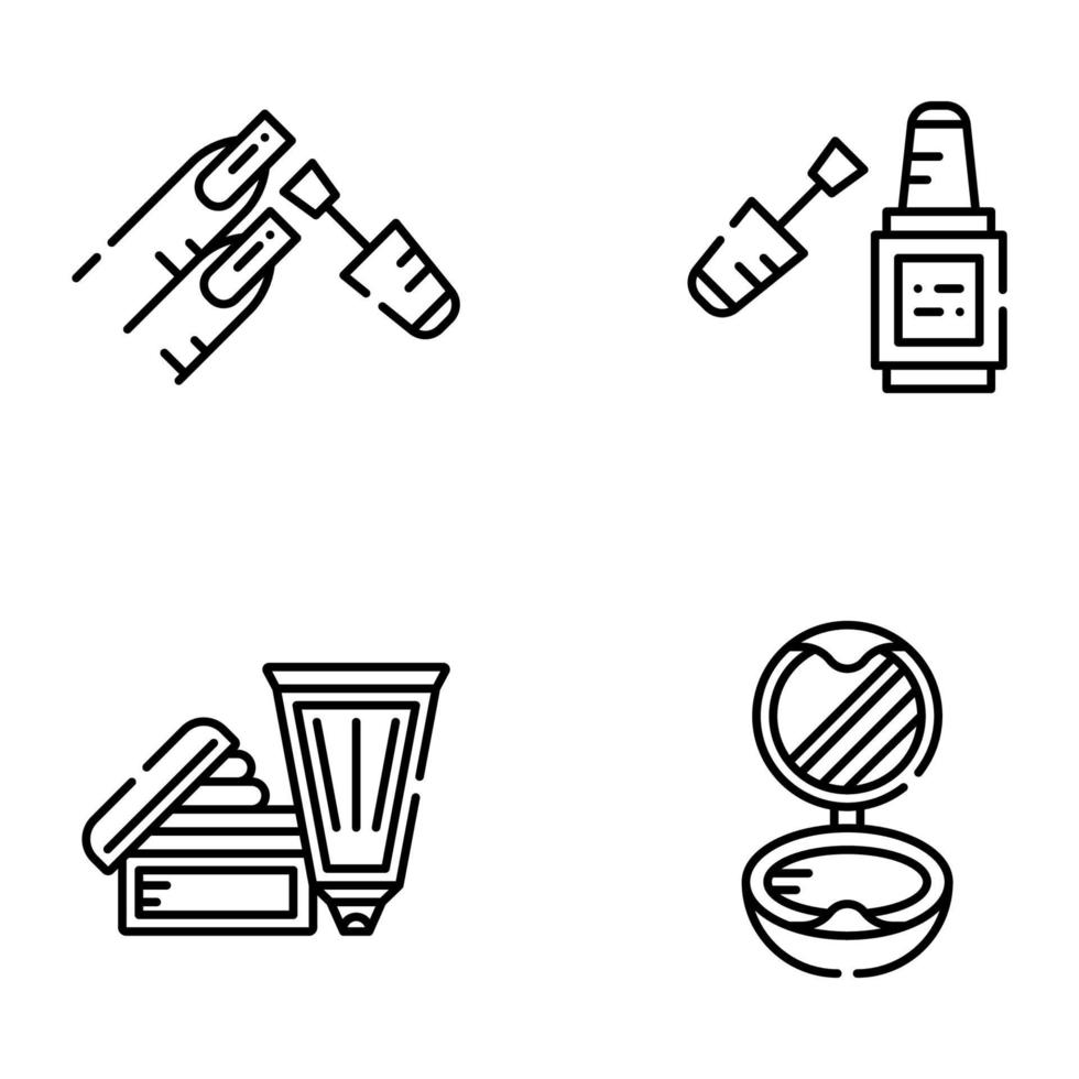 Beauty and Cosmetics Linear Icons vector