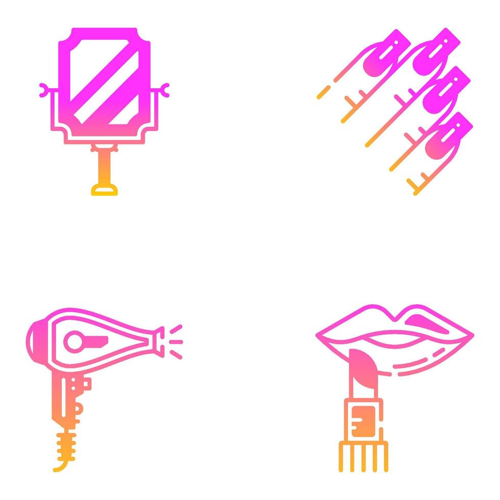 Beauty and Cosmetics Gradient Icons vector