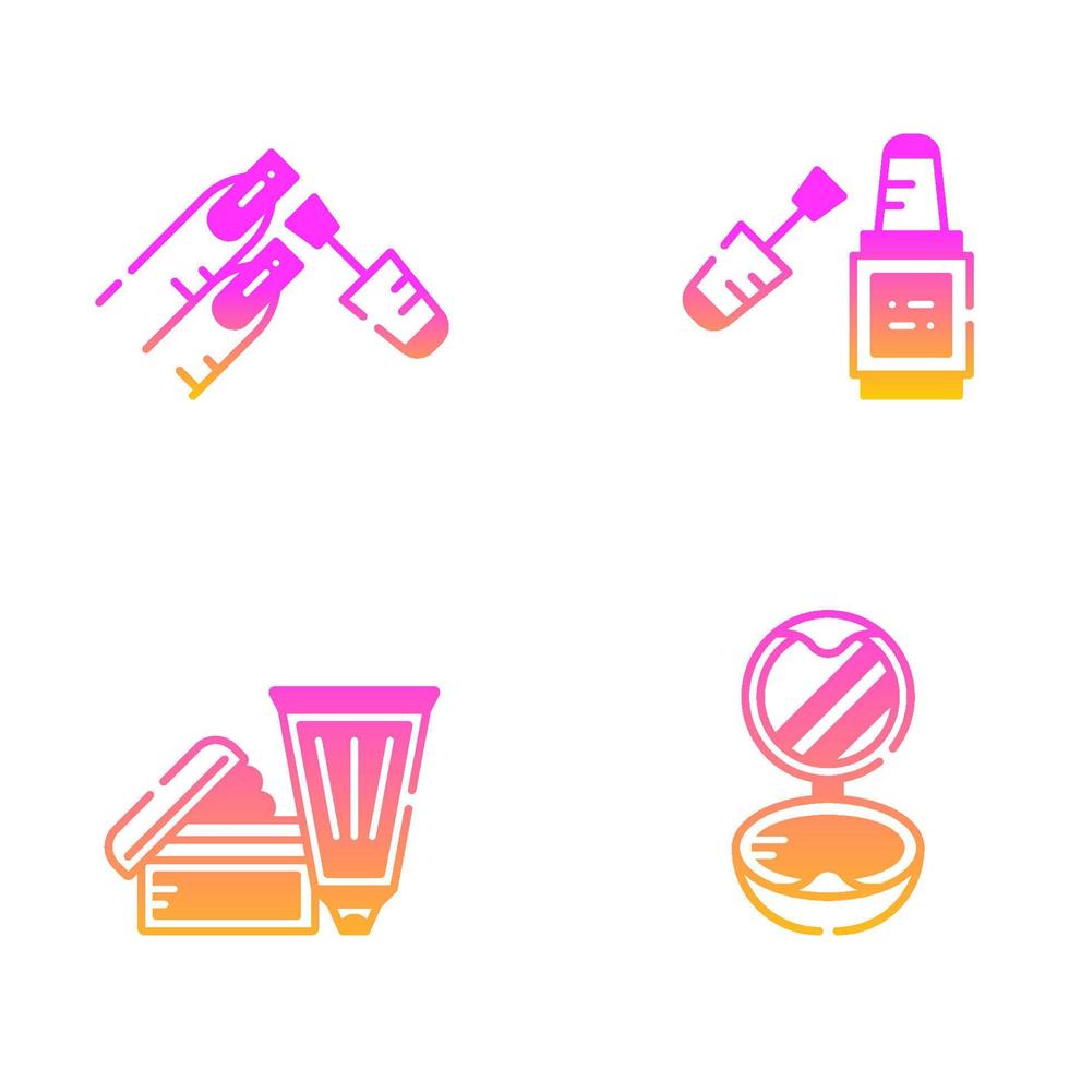 iconos de gradiente de belleza y cosmética vector