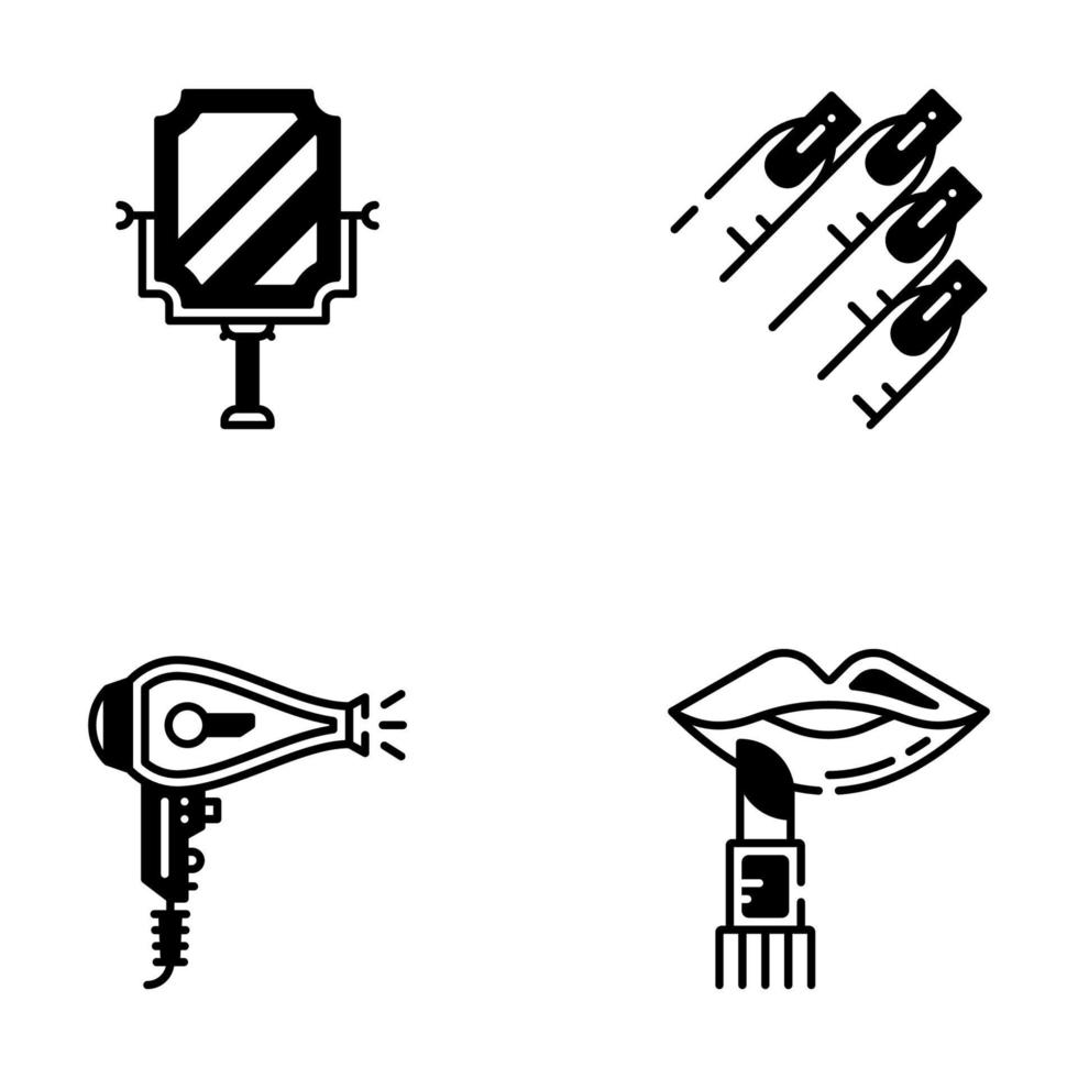 Black Beauty and Cosmetics Icons vector