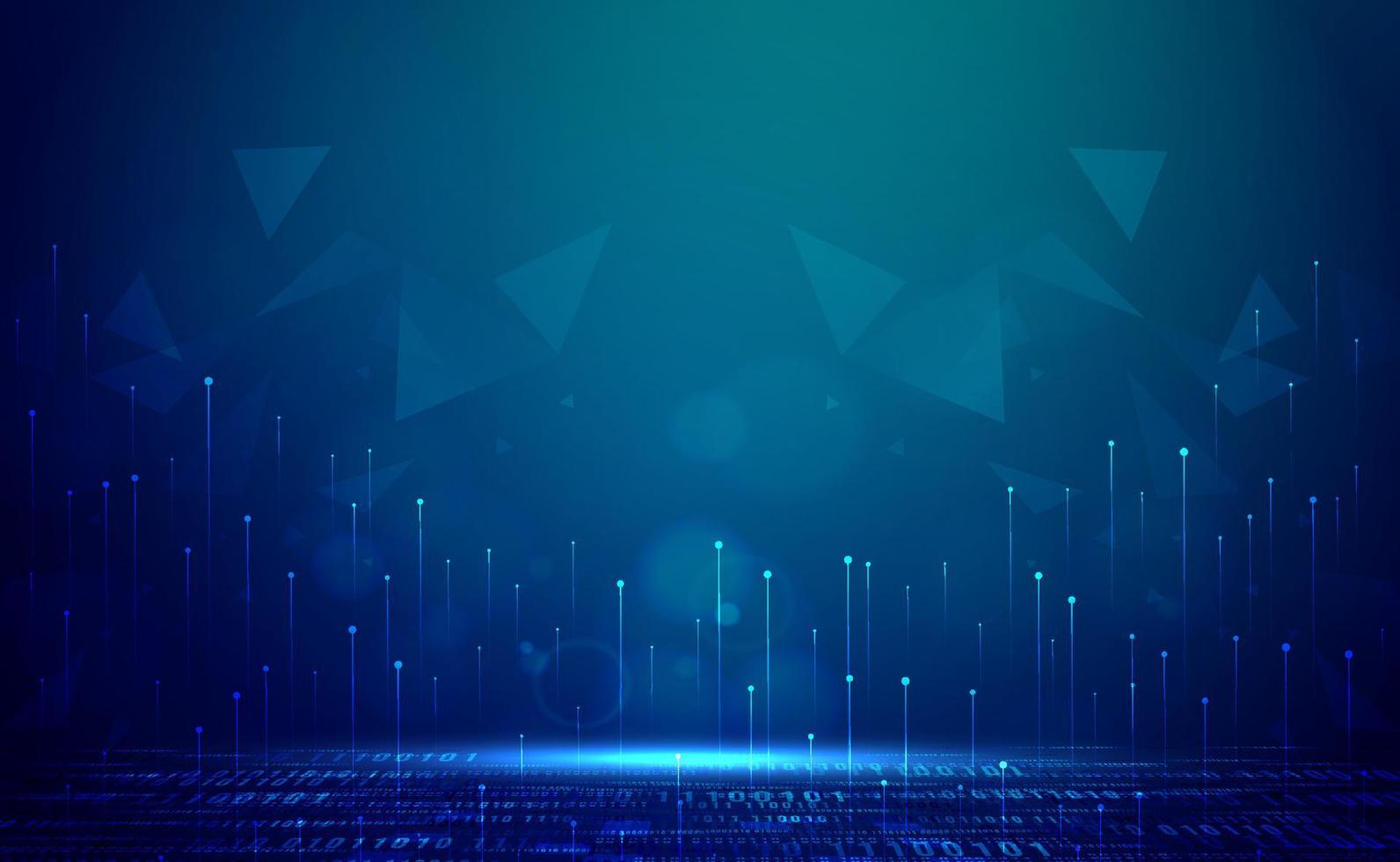 Digital technology speed connect blue green background, cyber nano information, abstract communication, innovation future tech data, internet network connection, Ai big data, line dot illustration 3d vector