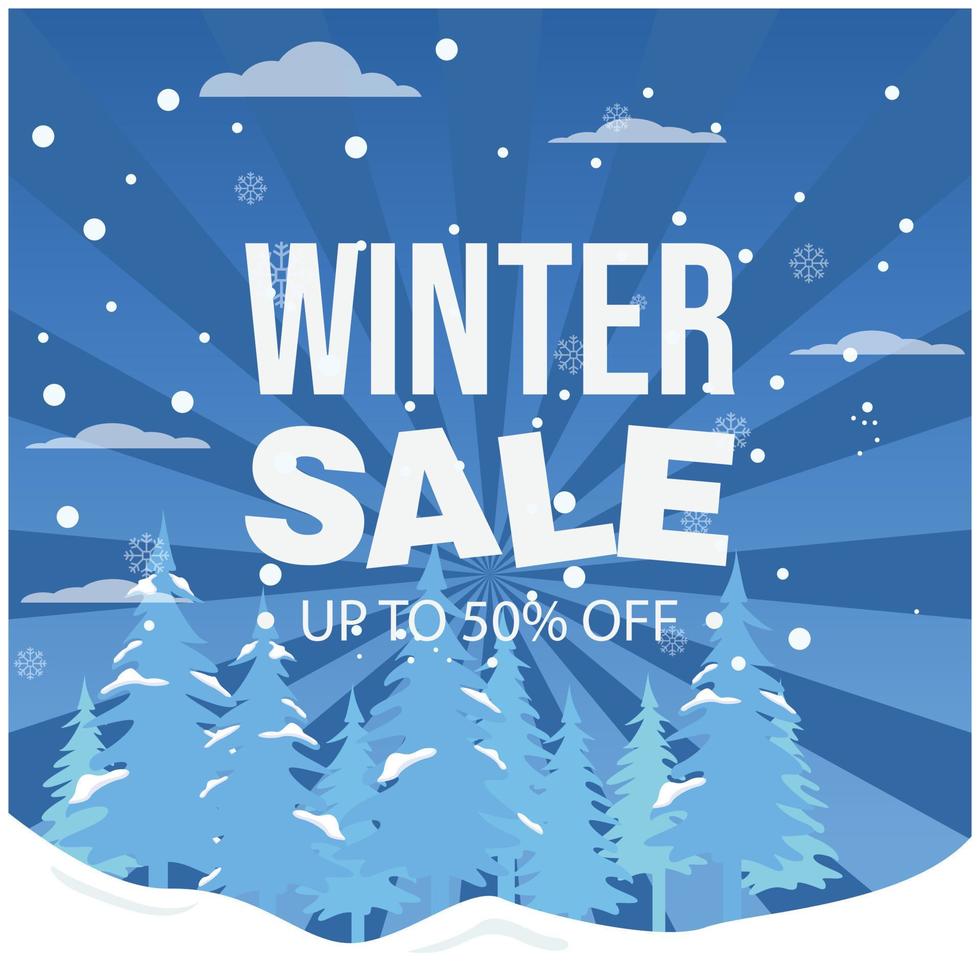 Winter sale poster design vector