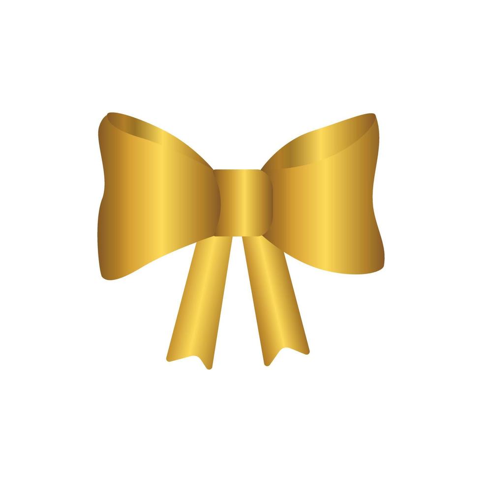Bow gold isolated on white background. Vector illustration element template.