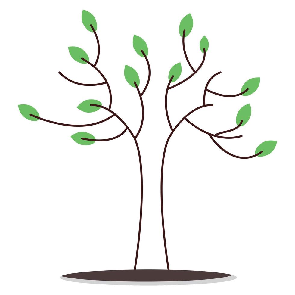 Flat Spring Tree. Vector illustration