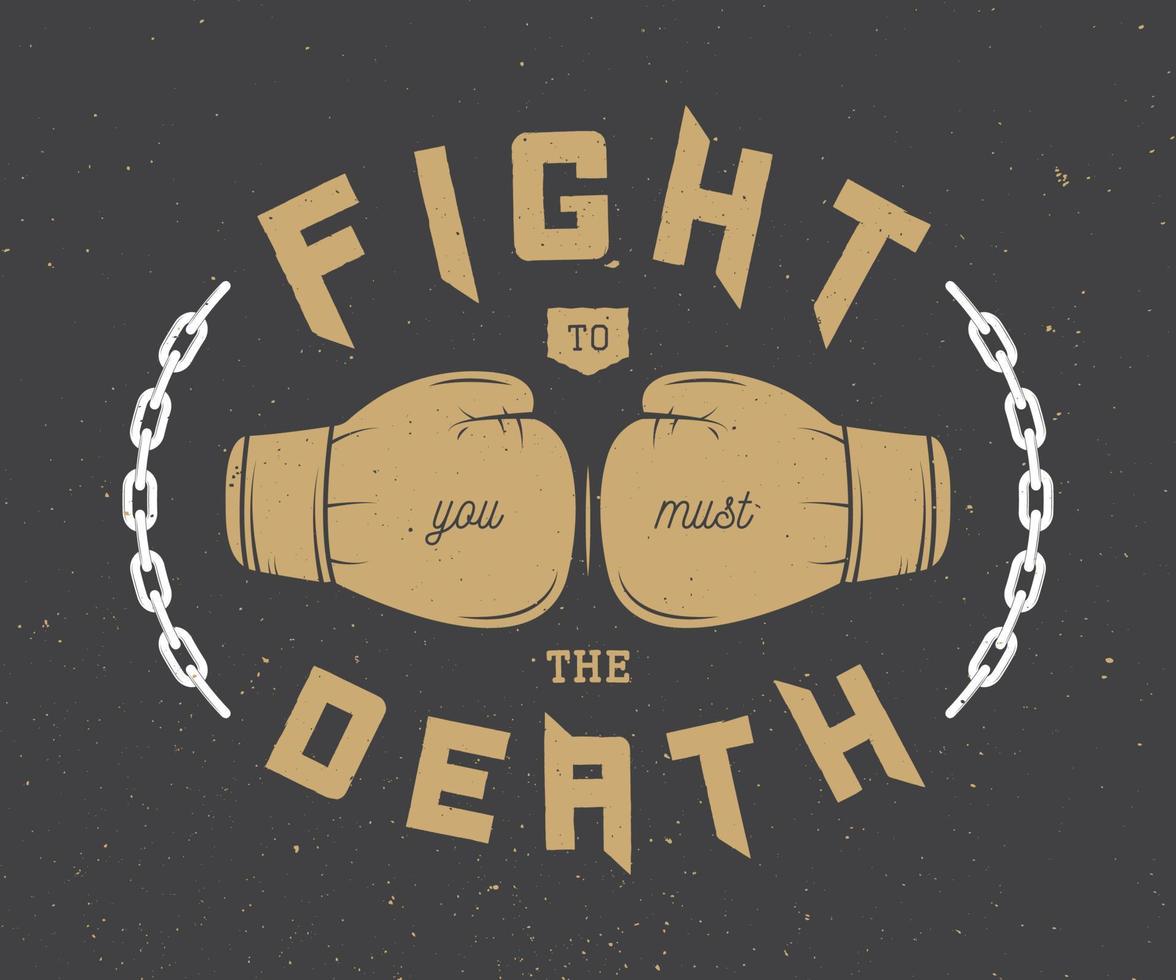 Boxing slogan with motivation. Vector illustration