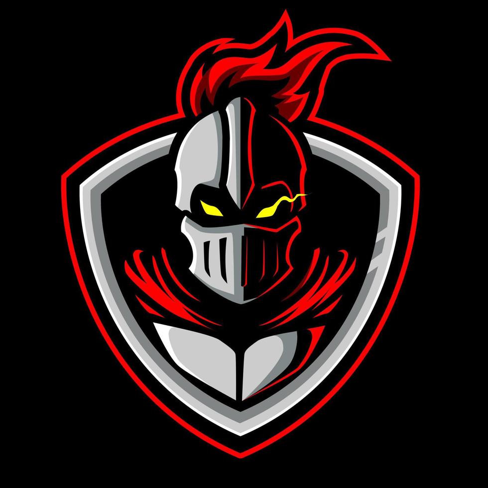 caballero guerrero logo mascota plantilla vector ilustración