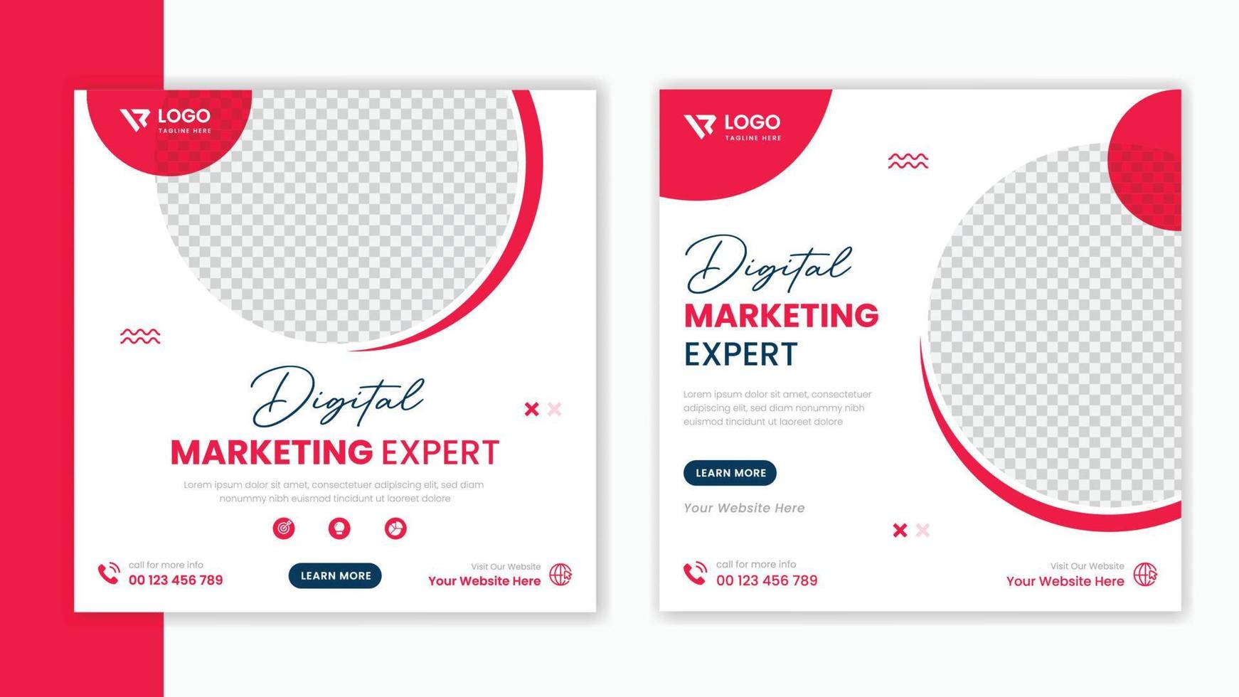 Corporate minimal social media post design, square post template with ...