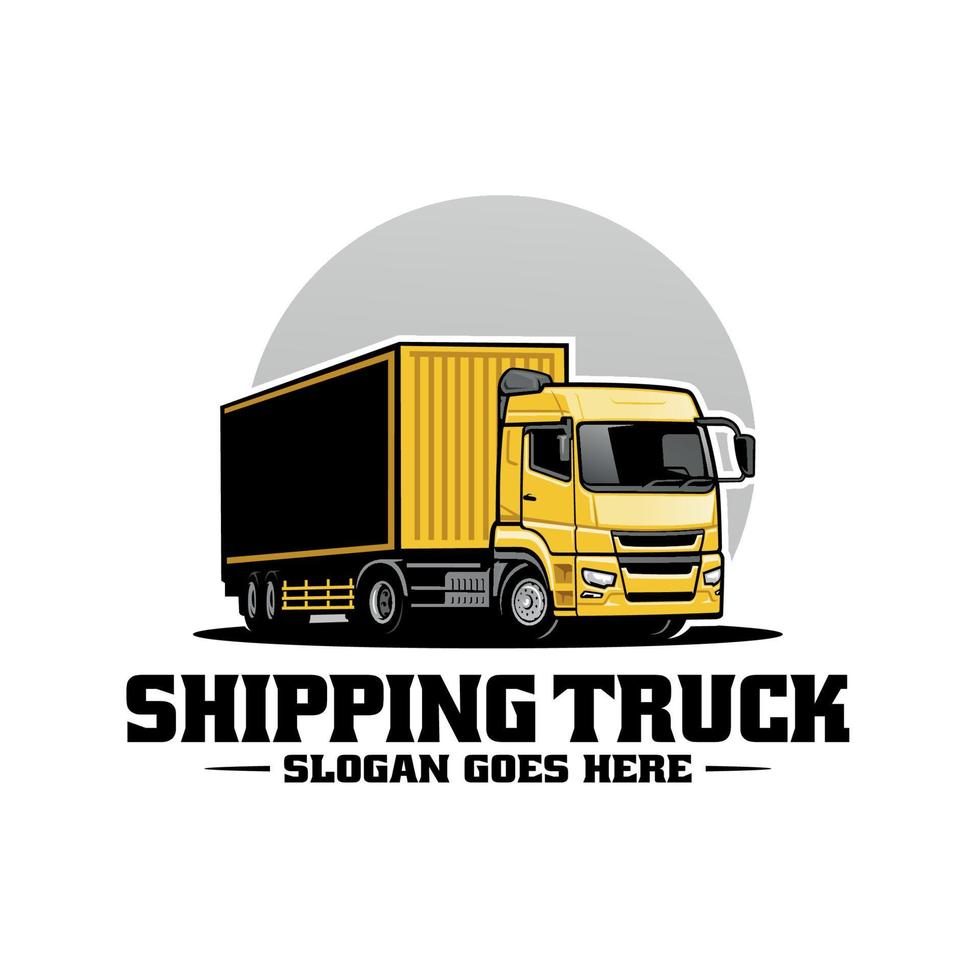 cargo and shipping truck illustration logo vector