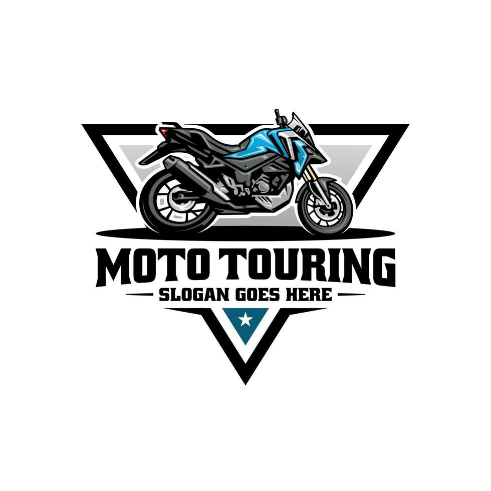 vector de logotipo de motocicleta de turismo y aventura