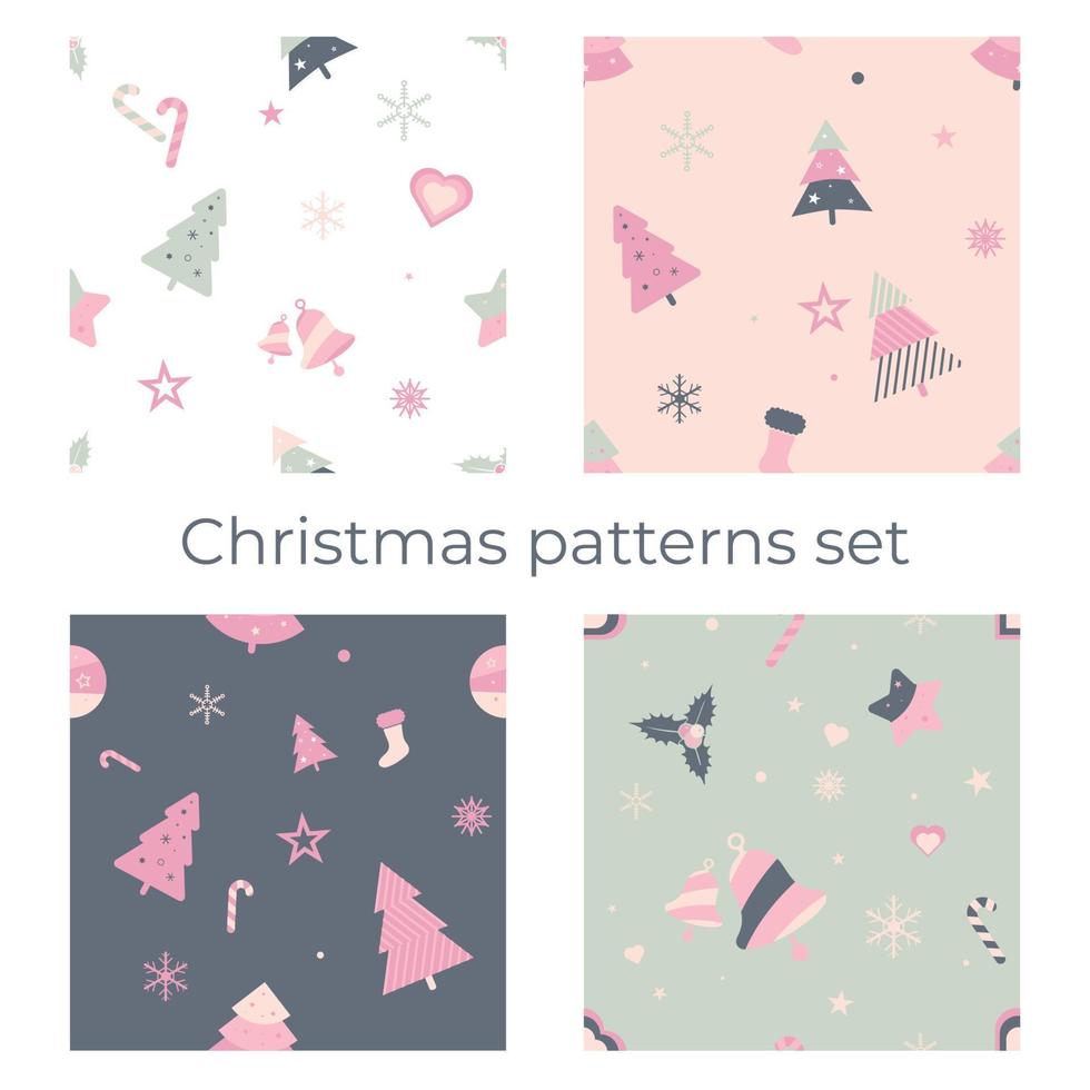 Christmas pattern set. Background texture. vector