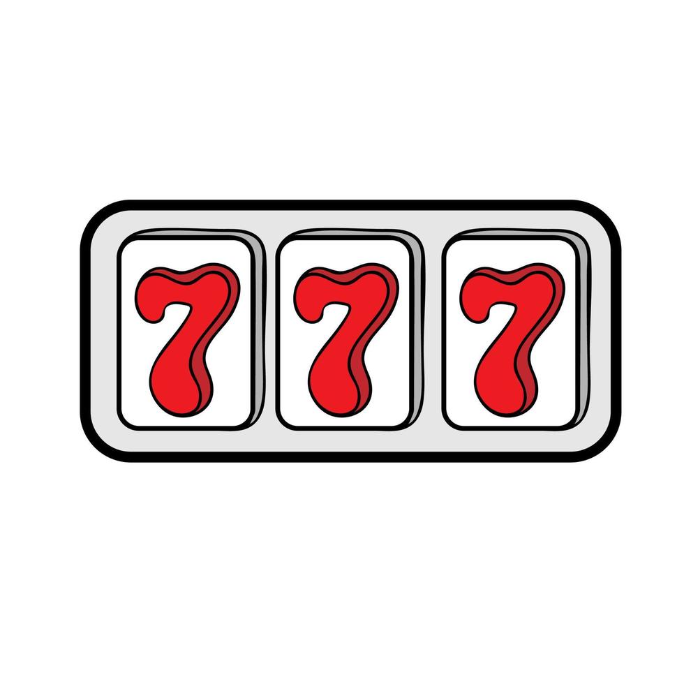 Slot machine with lucky sevens jackpot vector