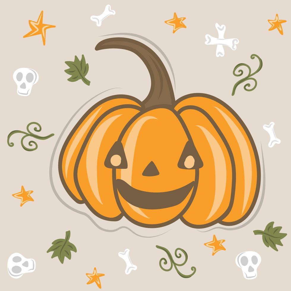 Orange pumpkin in doodle style vector