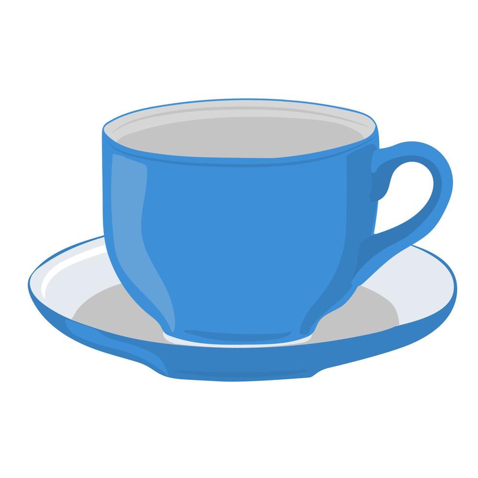 Hand-drawn  tea cup with saucer vector