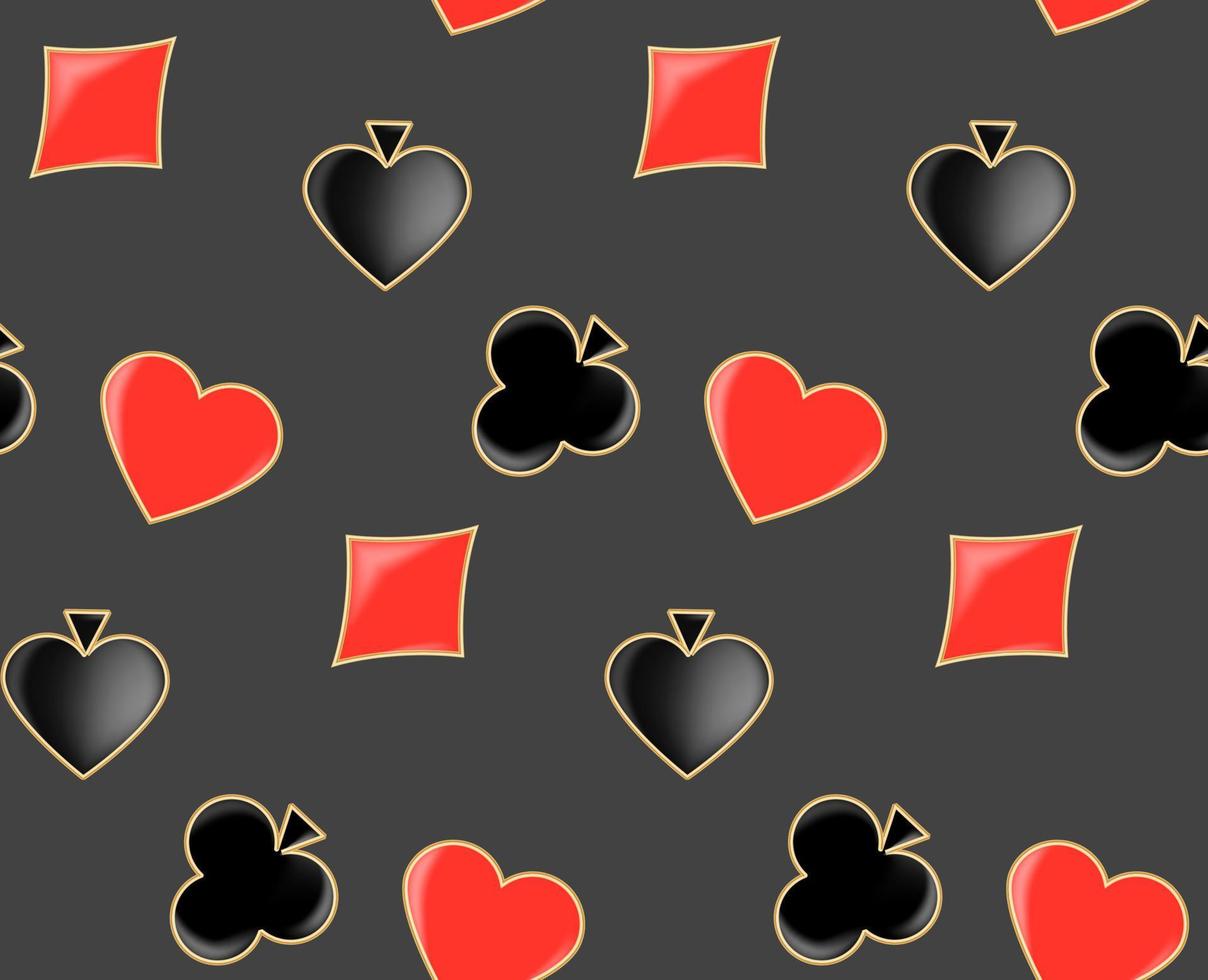Seamless pattern with playing cards signs vector