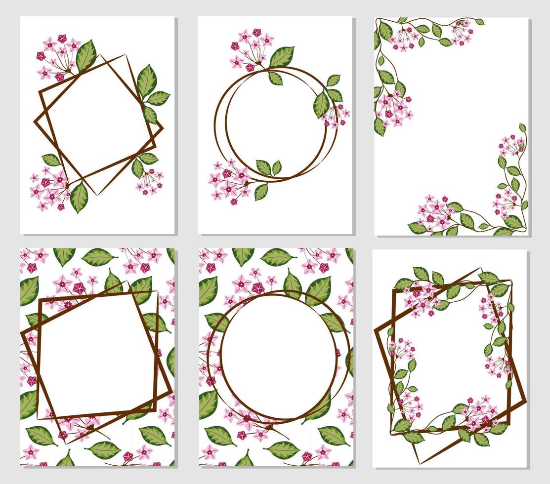 Set of botanical template for greeting cards or invitations vector