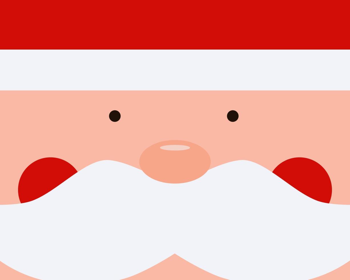Close up Santa's face with his red hat. Merry Christmas concept. Cartoon vector style for your design.