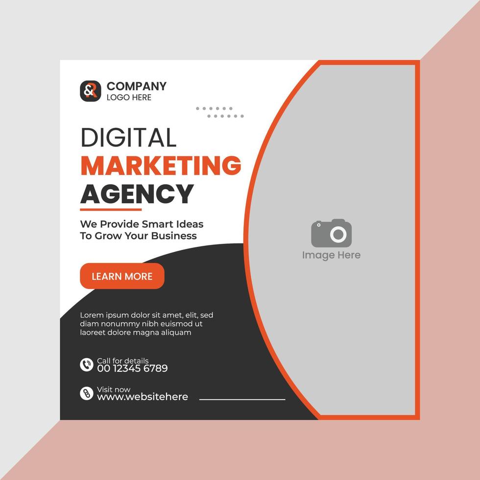 Digital marketing agency and corporate business flyer social media post banner template vector