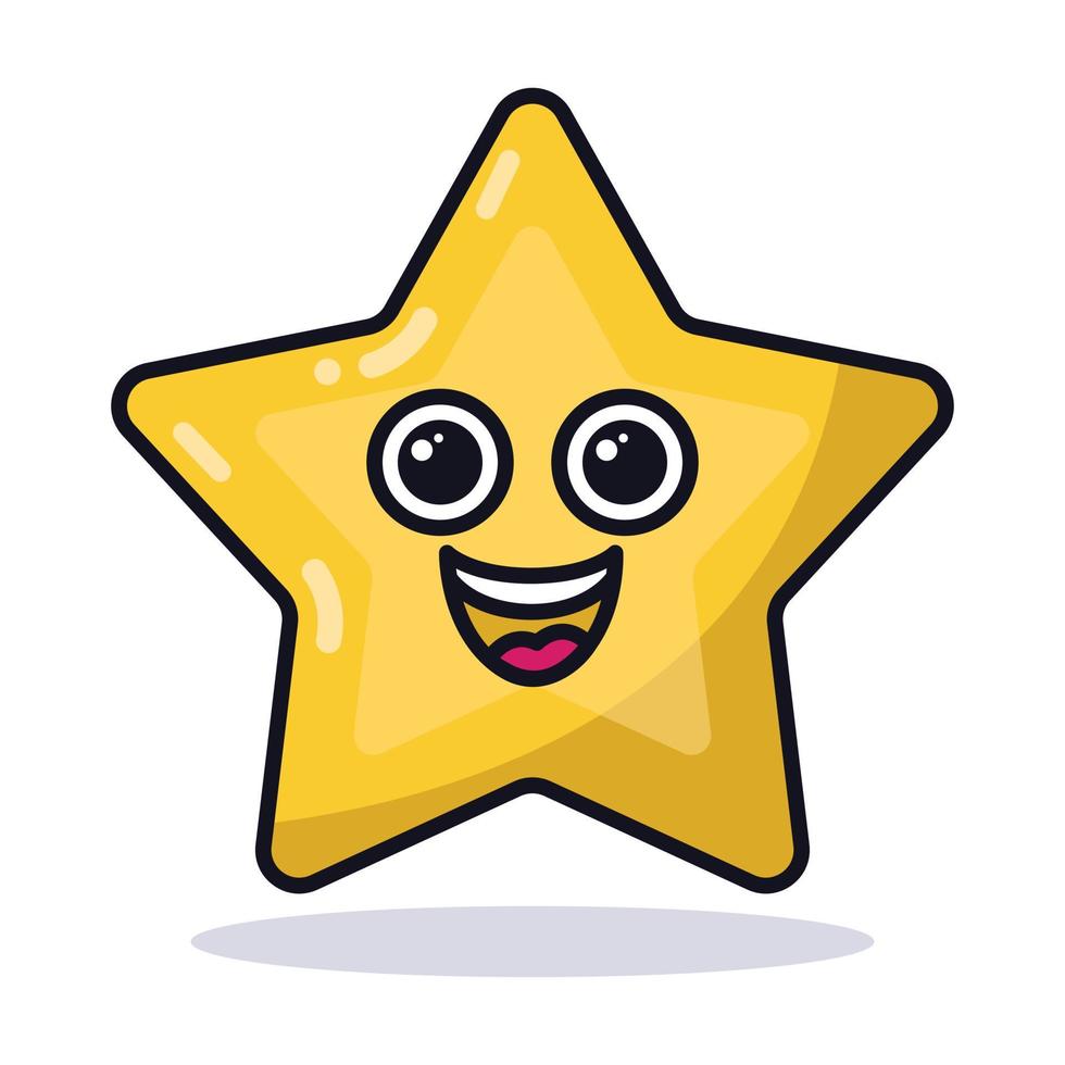 emoji estrella feliz vector