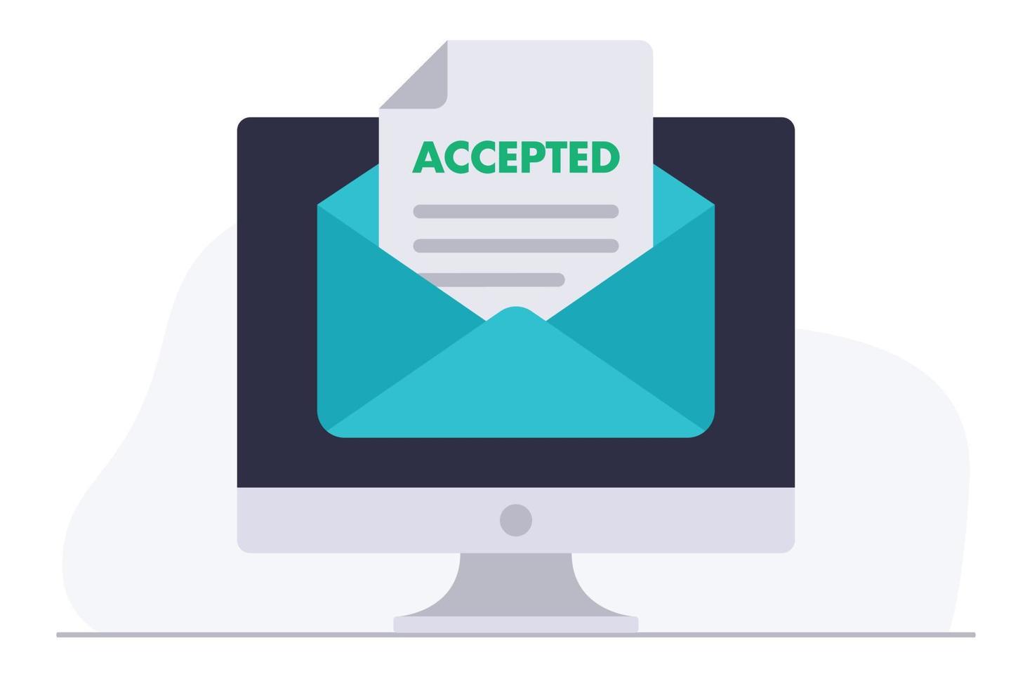 Accepted Email On Computer vector