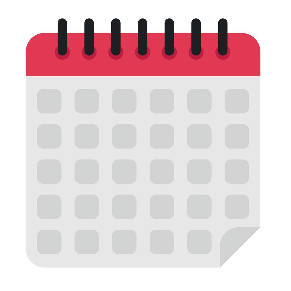 Red Calendar On White Background vector