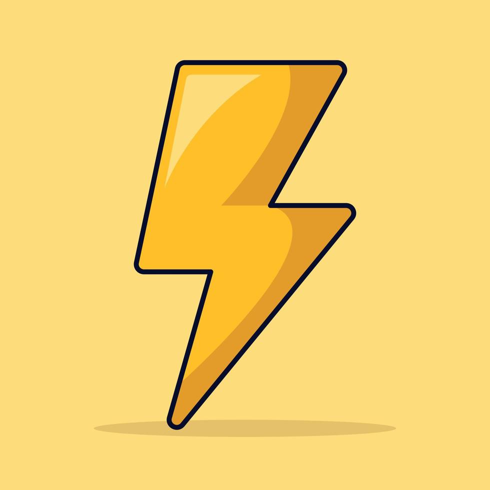 Lightning Bolt Coloured Outline vector