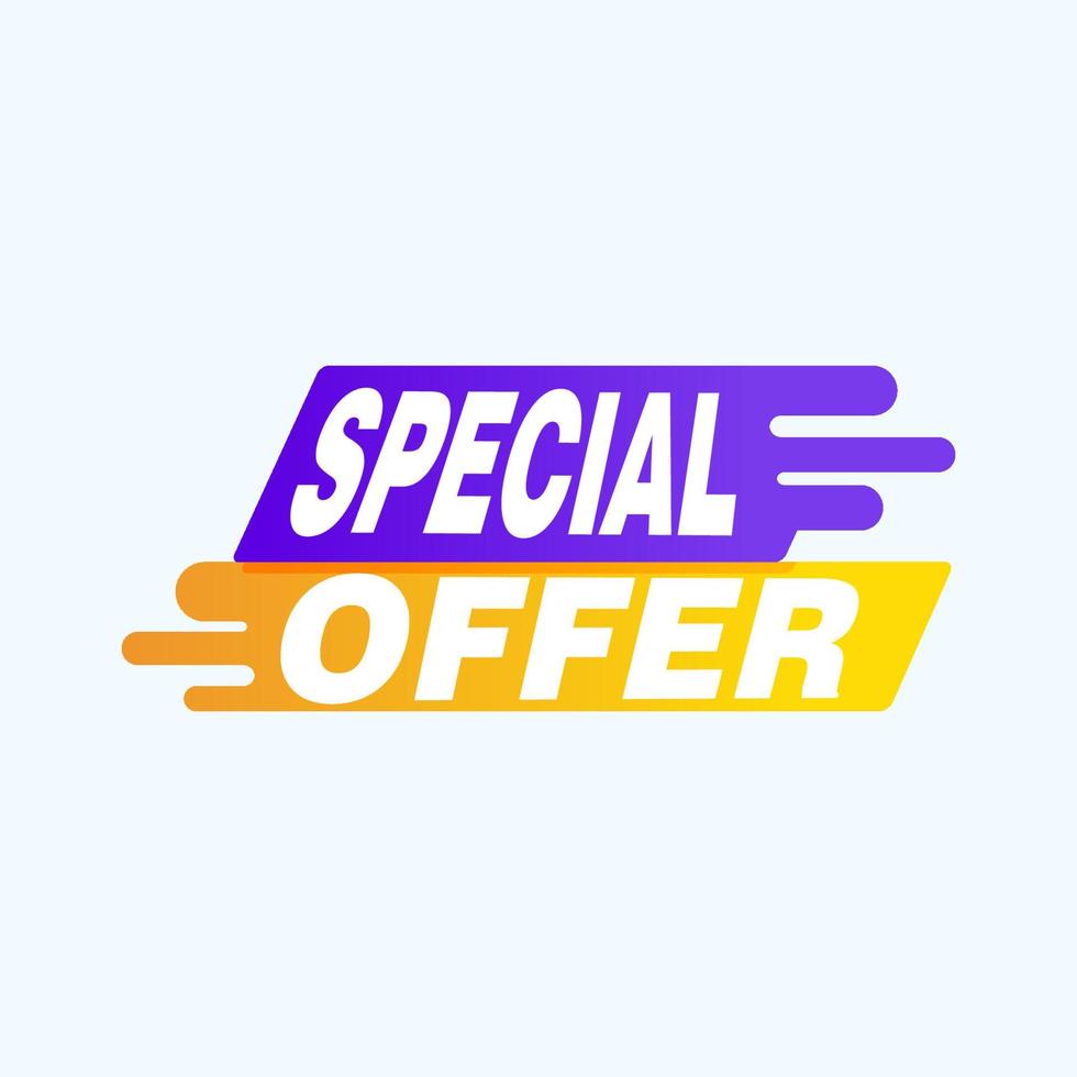 Special offer vector ribbon design template. Banner sale tag. Market special offer discount label